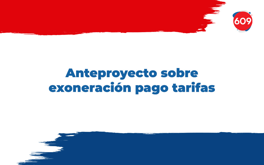 Anteproyecto sobre exoneracion de pago de tarifas