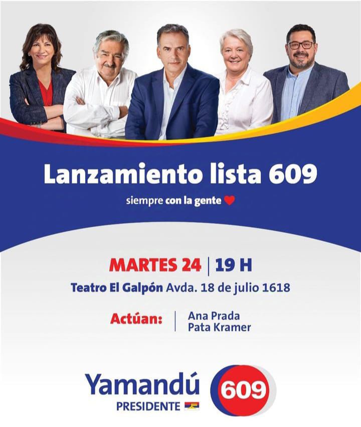 Lanzamiento de la Lista 609 en el Teatro El Galpón